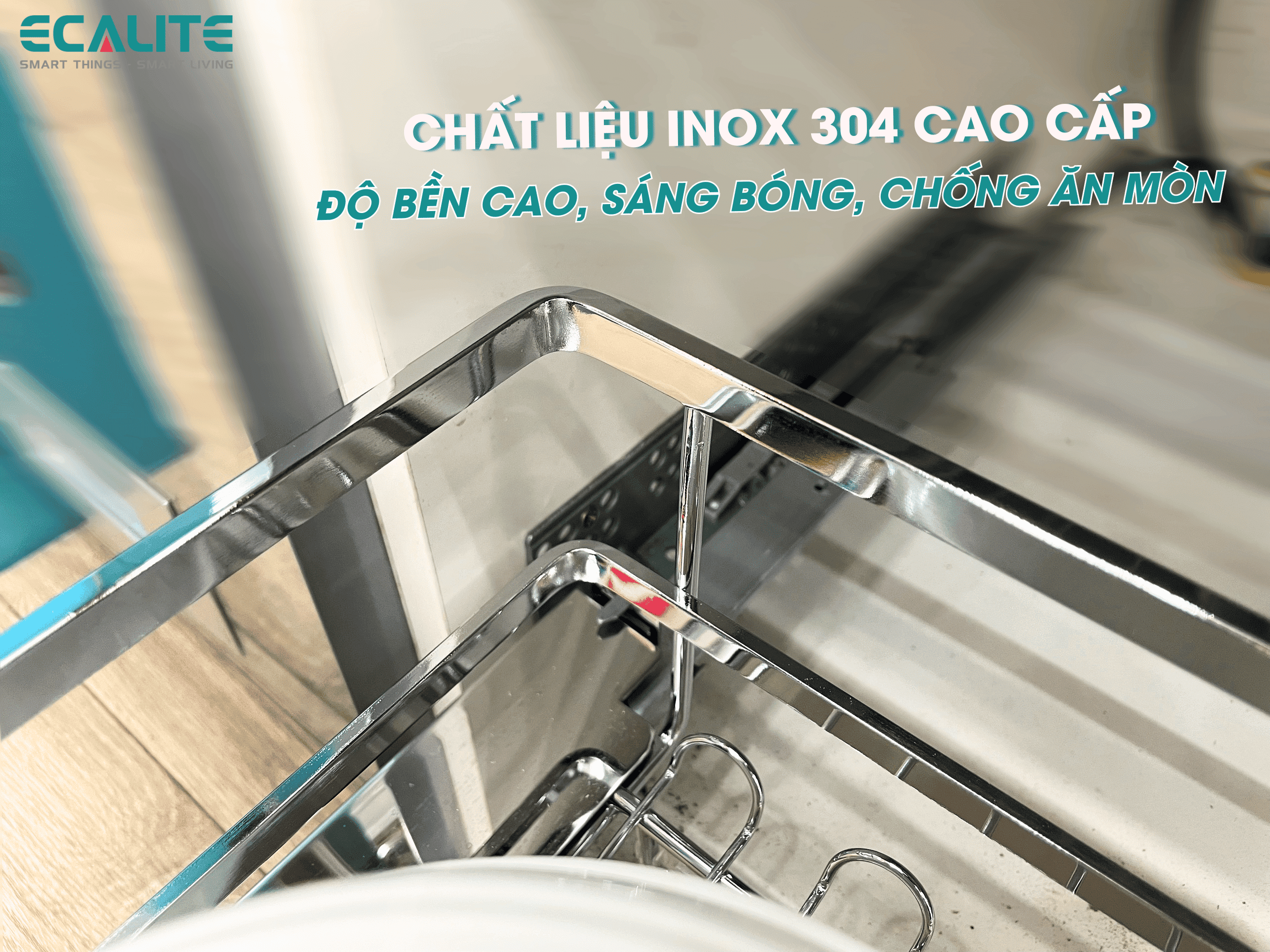 Kệ xoong nồi tủ dưới Ecalite EL-EP7003SC chất liệu Inox 304
